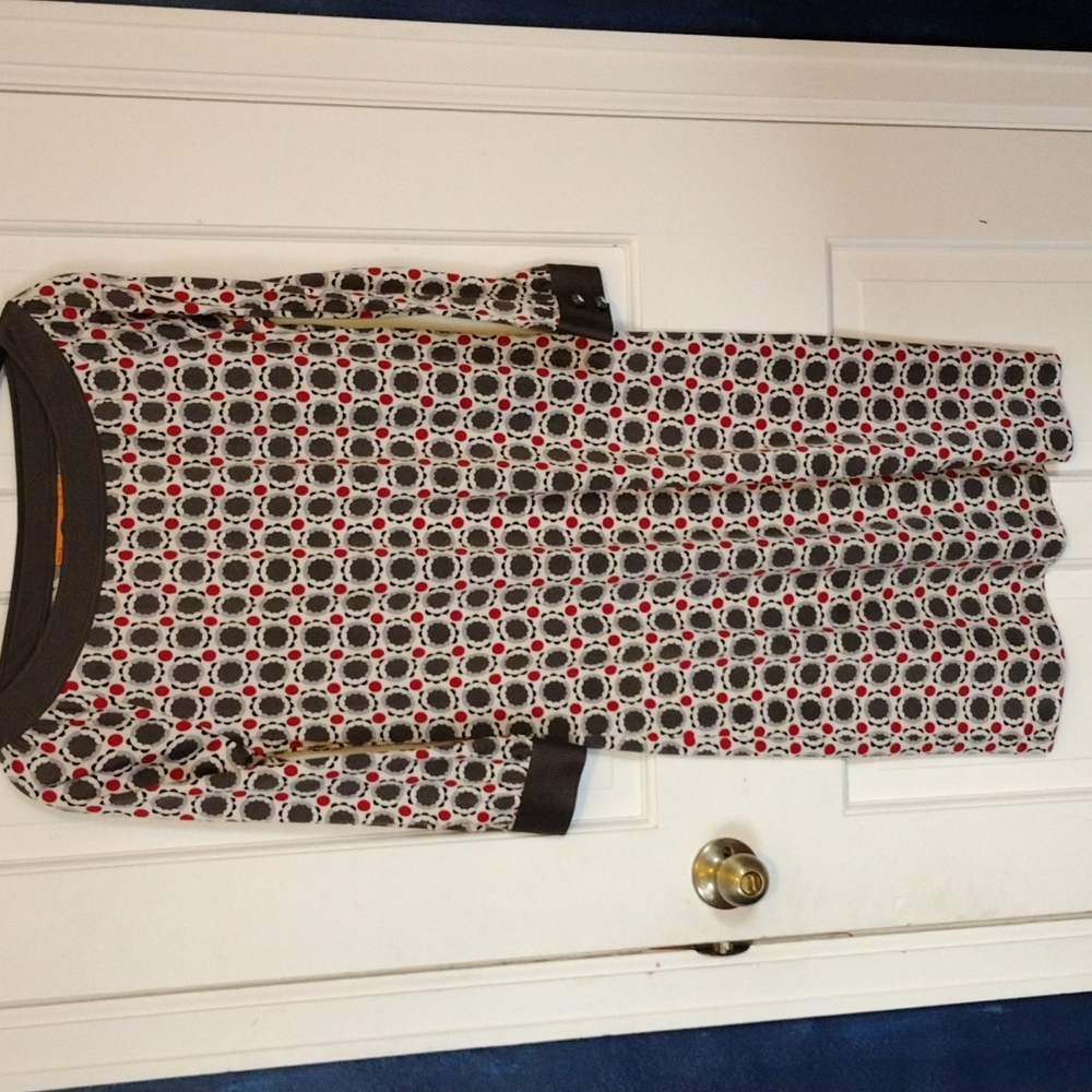 Tory Burch Grey Medallion Print Dress 100% Silk Size Small